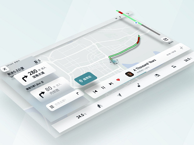 HMI-Map car hmi design icon mi人力资源交流电 ui ux