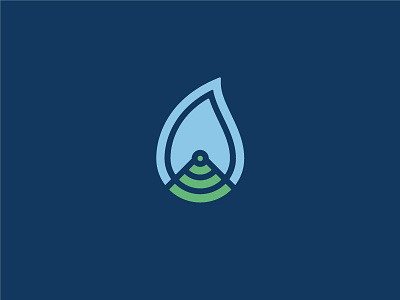 Droplet with Signal droplet logo mark pizza water water conservation water droplet