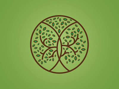 Tree Concept branding brown concept green leaf oak tree tree logo whimsical