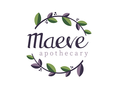 Maeve Apothecary adobe illustrator brand design branding hand lettered hand lettering handlettering leaf logo design vector