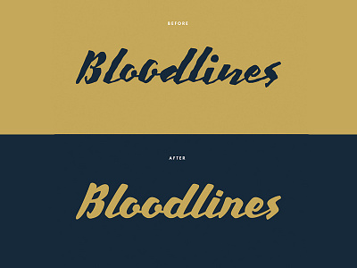 Bloodlines Rebrand apparel blue brand branding clothing gold hand drawn hand lettered handlettering logo logo design rebrand
