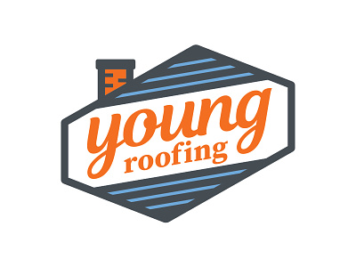 Young Roofing Logo brand branding construction contractor contractors home house logo logo design retro roofer roofing vintage