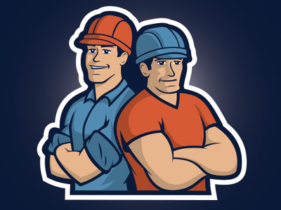 The Concrete Team Mascots brand design branding cement character logo concrete construction logo contractor illustration illustrator mascot mascot logo rebrand