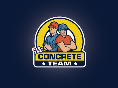 The Concrete Team Branding brand branding cement character logo concrete construction logo contractor hard hat mascot design mascot logo