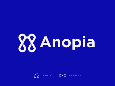 Letter A + Infinity + Water Drop logo design