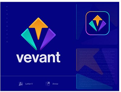 Vevant ┃ Letter V ┃Arrow ┃minimal logo design a b c d e f g h i j k l m n o p appicon arrow brand brandidentity branding concept creative design graphic design lettering logo logodesign logotype modern monogram simple symbol technology vector