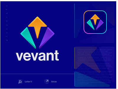 Vevant ┃ Letter V ┃Arrow ┃minimal logo design