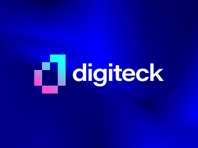 D tech logo futuristic technology