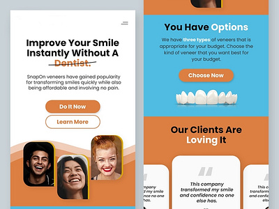 Popon Veneers Mobile Landing Page branding design graphic design landing page mobile