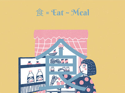 食 = 𝒆𝒂𝒕 ~ 𝒎𝒆𝒂𝒍 book haiku illustration japanese kanji language learning learn japanese typogaphy