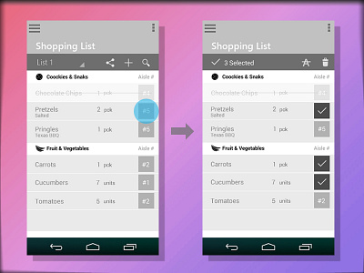 iShop App – Wireframes of List Screen