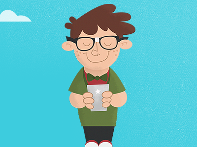 Geeky Dude geek illustration mascot