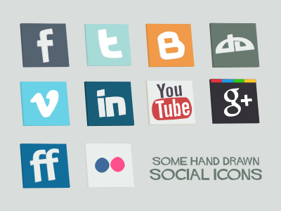 Some Hand Drawn Social Icons