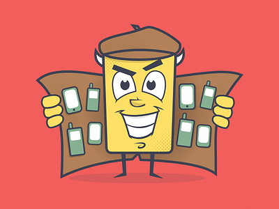 Trash Phone Illustration business mascot phone shady