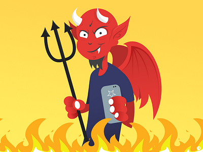 MG Devil characters devil illustration phone website illustration