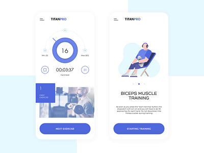 Mobile app "Titanpro" after affects animation design exercise illustraion minimal mobile app mobile design sport ui ux