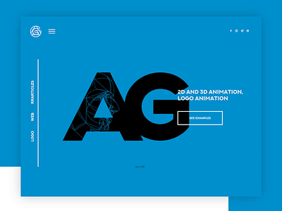 AG website after affects ag animation brand design branding design designer glitch logo logotype web design website
