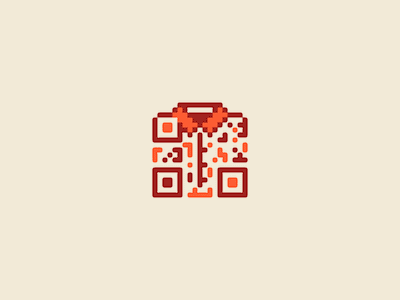 Shopdrobe app logo orange pixel qr shirt