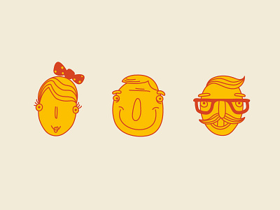 Characters for lecture character face yellow