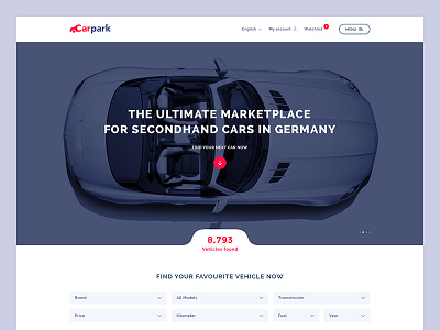 Carpark - Redesign - Inspiration clean flat home homepage pink redesign responsive ui ux