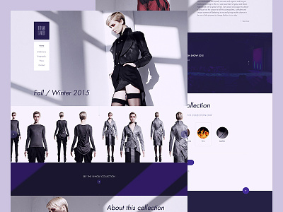 H L clothes fashion flat fresh homepage model purple responsive screendesign ui ux web