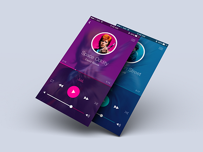 Music Player app bowie design ios iphone music player ui