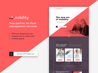 The Mobility Group fluid homepage inspiration layout responsive screendesign ui ux webdesign