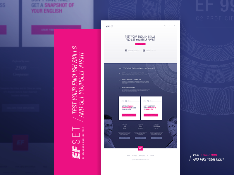 English Test (concept) home responsive startpage flat education ui ux screendesign online test
