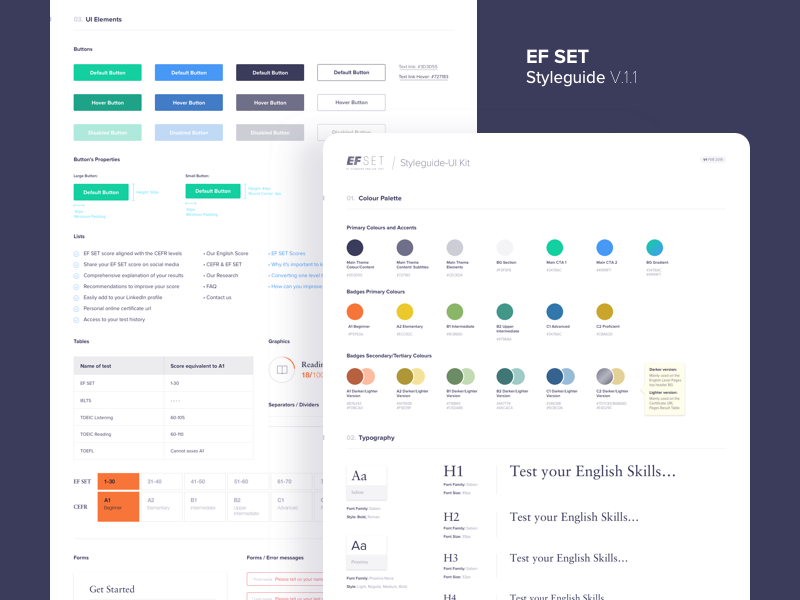 EF SET Styleguide by Adriano Reyes on Dribbble