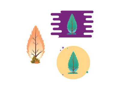 Tree Graphic Icon Set Beautiful color