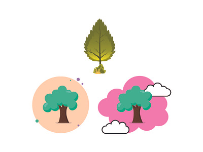 Tree Icon Design Set color