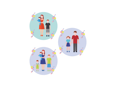 People Graphic Icon Set Cute crowd