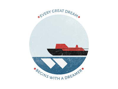 Every Great Dream Begins With a Dreamer design dream illustration quote sticker
