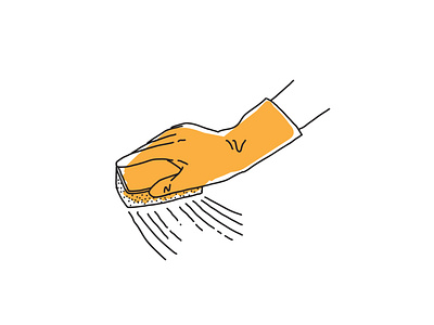 Illustration for kitchen care instructions simple