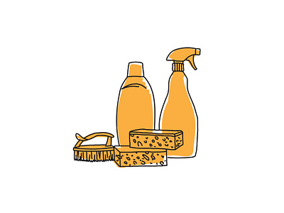 Illustration for kitchen care instructions simple