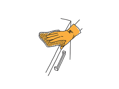 Illustration for kitchen care instructions simple