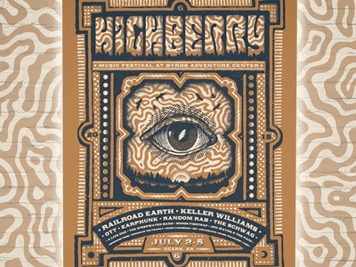 Highberry Music Festival 2015 gig gig poster music music festival poster psychedelic screen print