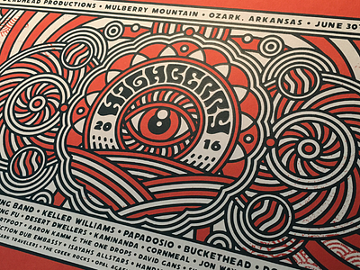 Highberry 2016 Poster arkansas festival gig poster highberry highberry festival monoline mulberry mountain poster psychedelic screen print