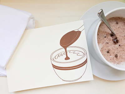 Carte letterpress chocolat chaud card design chocolat chocolate hot chocolate kraftille letterpress