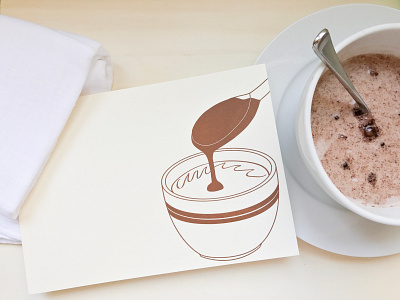 Carte letterpress chocolat chaud