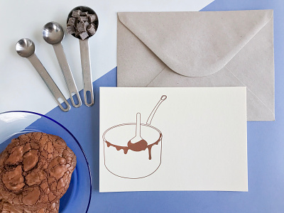 Baking a cake card card card design carte chocolat chocolate illustration kraftille letterpress vector