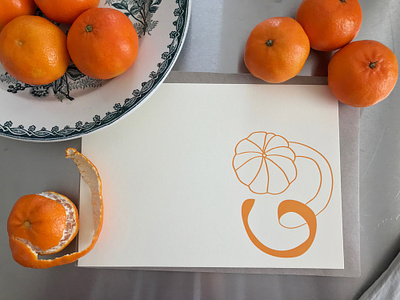 Tangerine greeting card card card design carte illustration kraftille letterpress tangerine vector