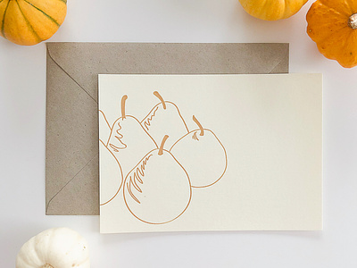 Pears printed card card card design carte illustration kraftille letterpress pear vector