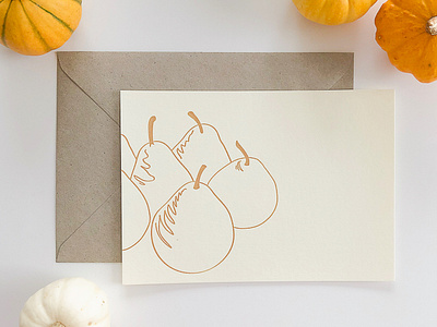 Pears printed card card card design carte illustration kraftille letterpress pear vector