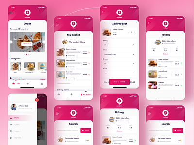 Bakeria Mobile app ui ux design