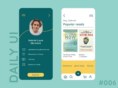 #DailyUI 006 - Personal library | User Profile