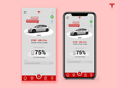Tesla AI Car App UI Design