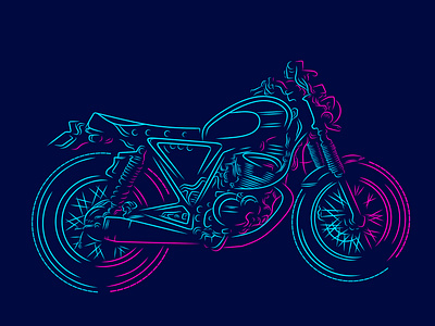 Vintage Bike Motorcycle abstract art bike bike ride cartoon color design graphic illustration line art lineart logo modern motorcycle vector vintage