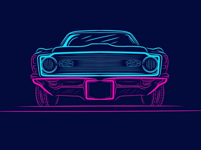 Vintage classic sport car abstract art car classic color colorful design digital draw graphic illustration line art logo modern ride vector vehicle vintage