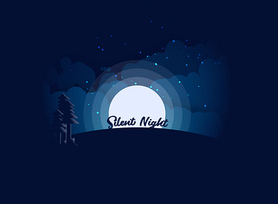 Silent night design flat illustration illustrator vector wallpaper